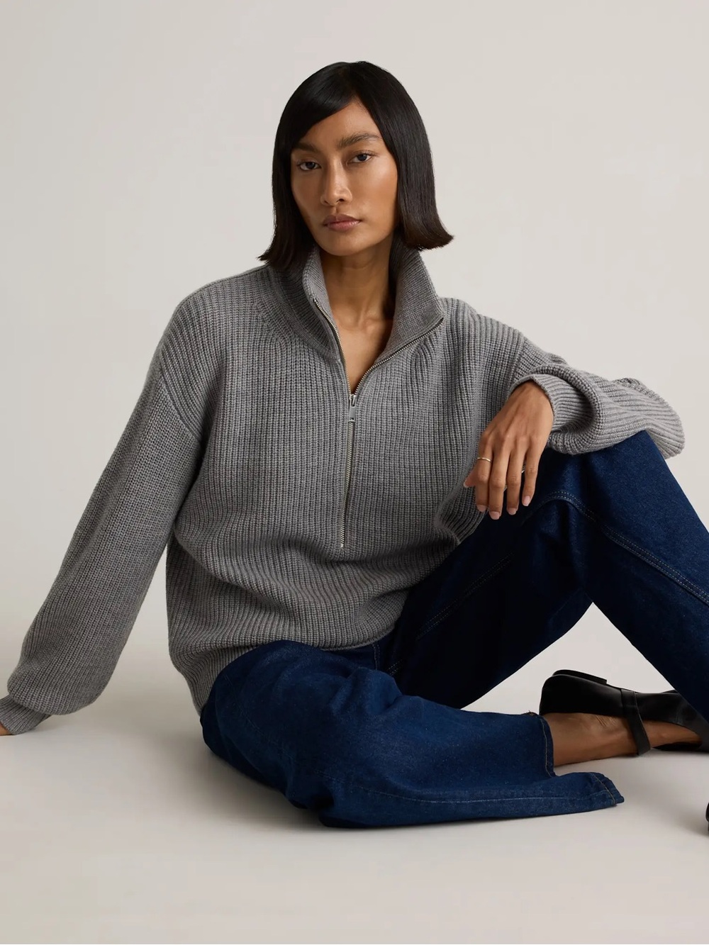 Quince Australian Merino half zip L - Picture 5 of 12